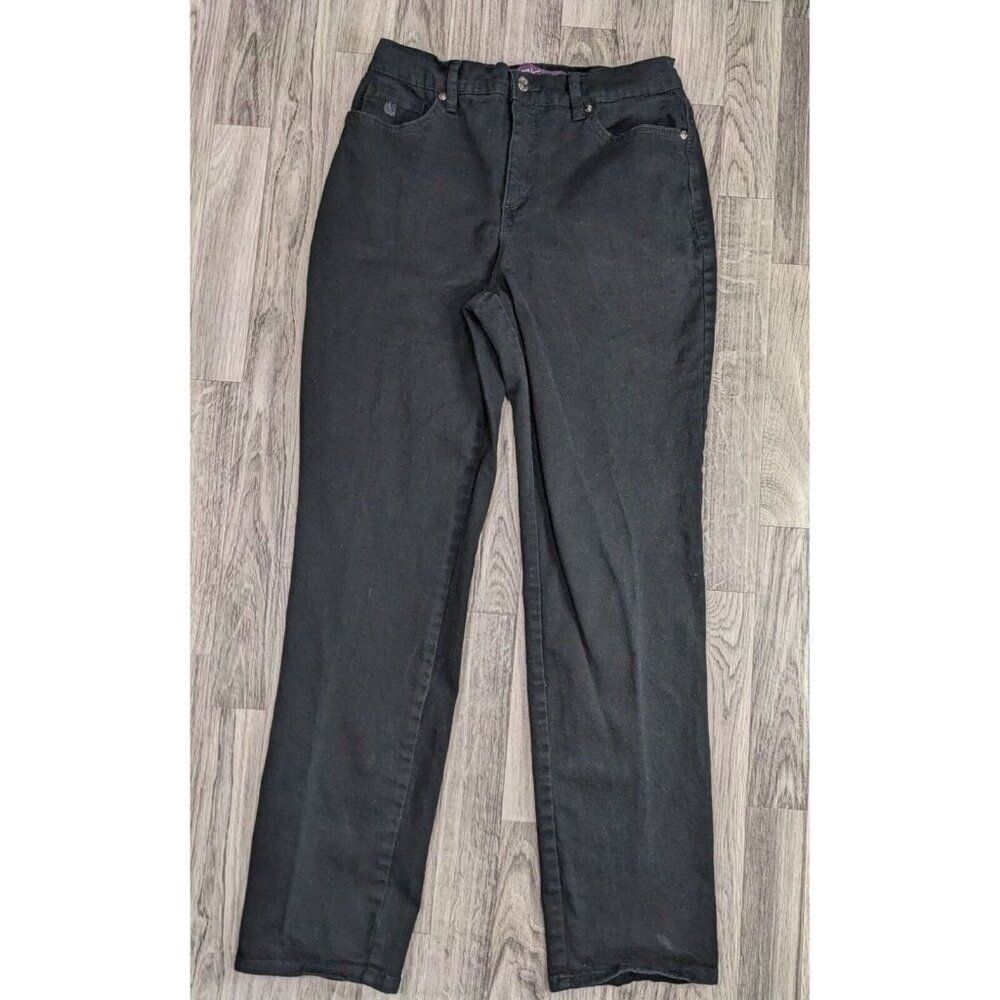 (3/$35) Gloria Vanderbilt Womens Size 8 Average Straight Leg Black Denim Jeans